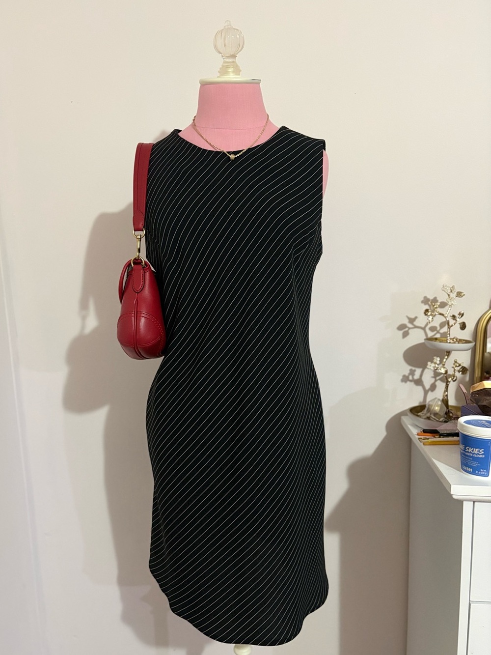 Rampage Black Pinstripe Dress